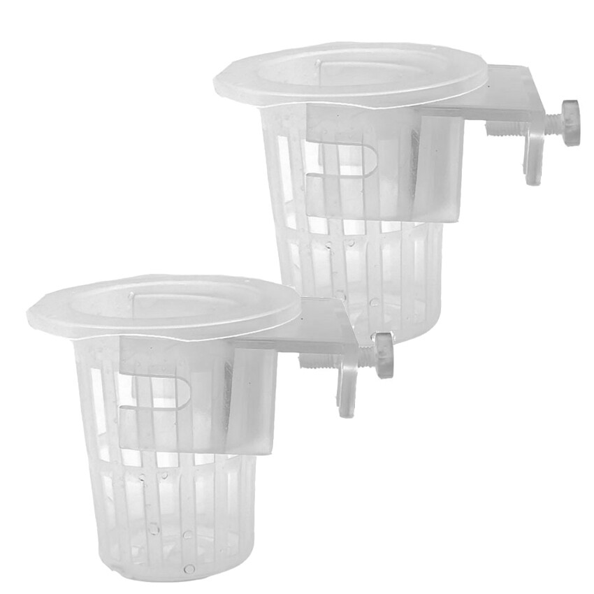 Small Plant Pots, Clear Orchid Pot 2 Pack Plastic Planters with Drainage Holes and Hanging Brackets for Flowers Plants Succulents Starting Pots Terracotta
