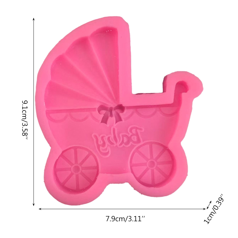Exquisite Baby Stroller Shape Soap Making Supplies Cake Decorating Tools Silicone Mold Household Candle Molds Craft Tool