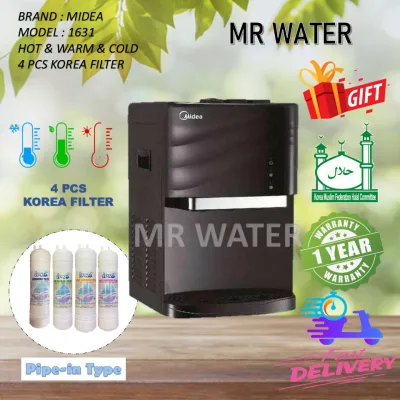 Midea Mild Alkaline Water Dispenser Hot Normal Cold Model: 1631 With 4 Korea Water Filter