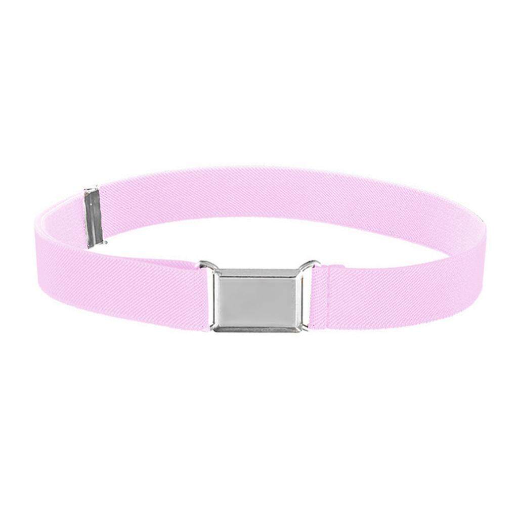 Child Kids Toddler Belt Elastic Adjustable Stretch Unisex Belts Silver Buckle