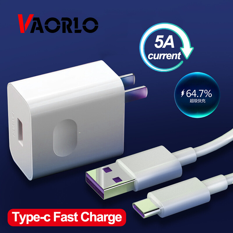 VAORLO Original 40 Wát Super Charge 5A Cáp Dữ Liệu Set Sạc Nhanh Loại C Cable Đối Với Huawei P40/Mate 30 Điện Thoại Di Động Sạc