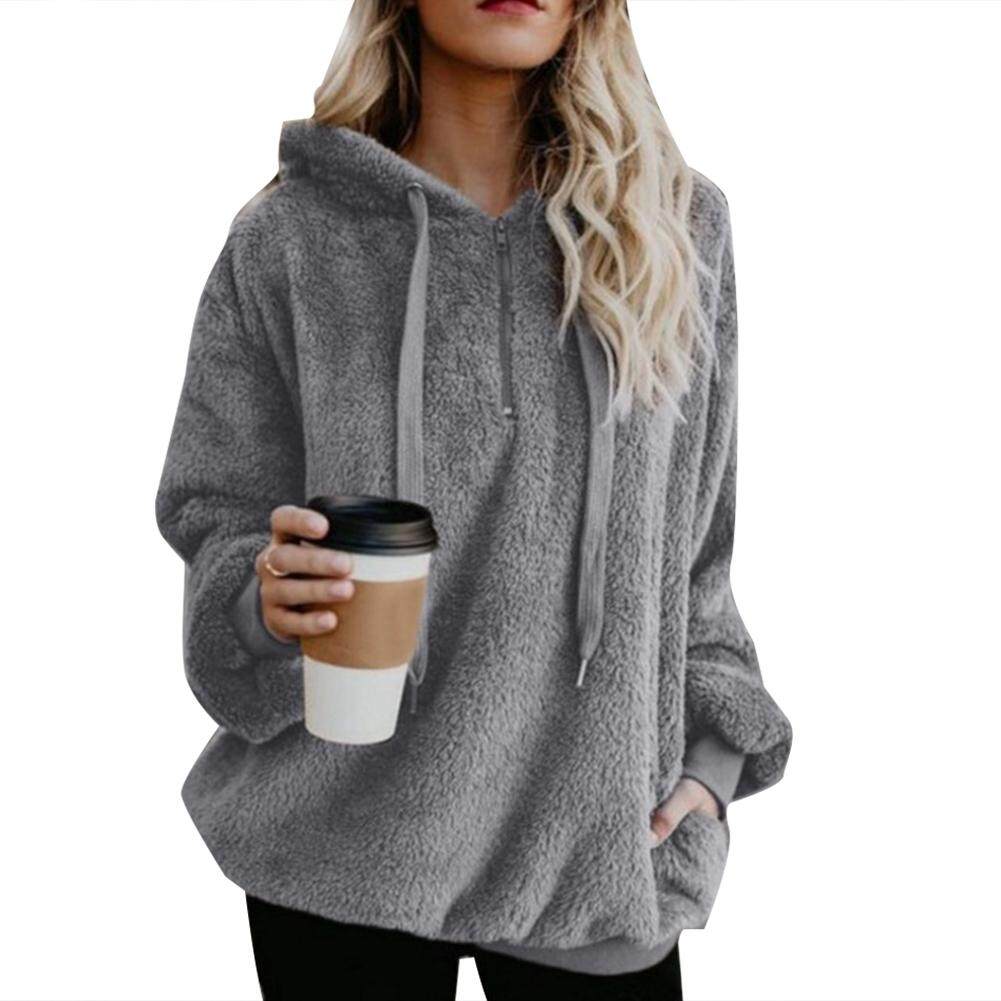 Fluffy fleece hoodie womens Clearance