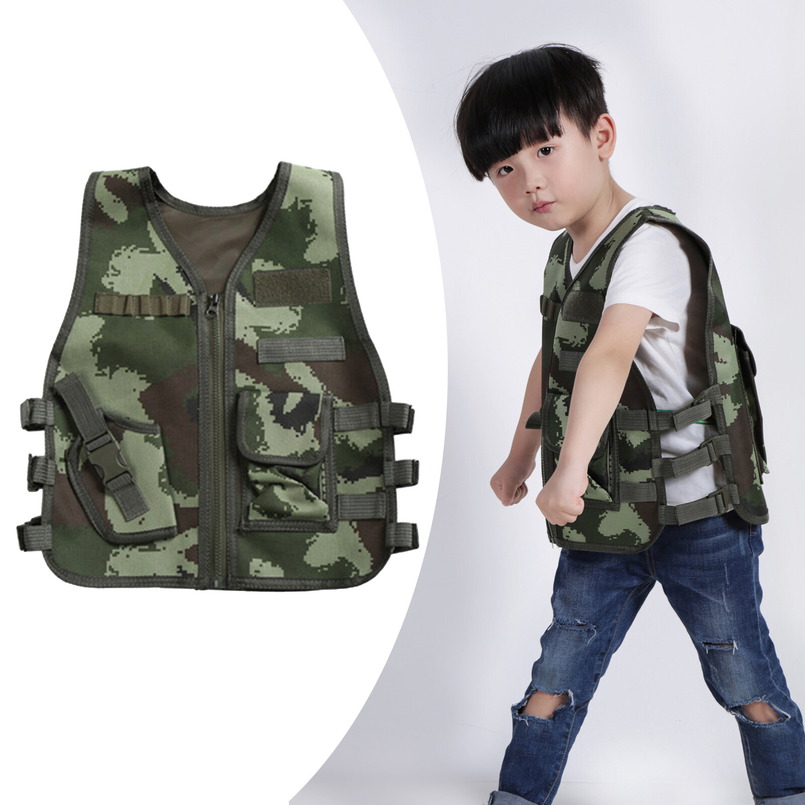 Flameer เด็กเสื้อเกราะยุทธวิธีเสื้อกั๊กสำหรับออกกำลังกาย Assault Gear Carrier