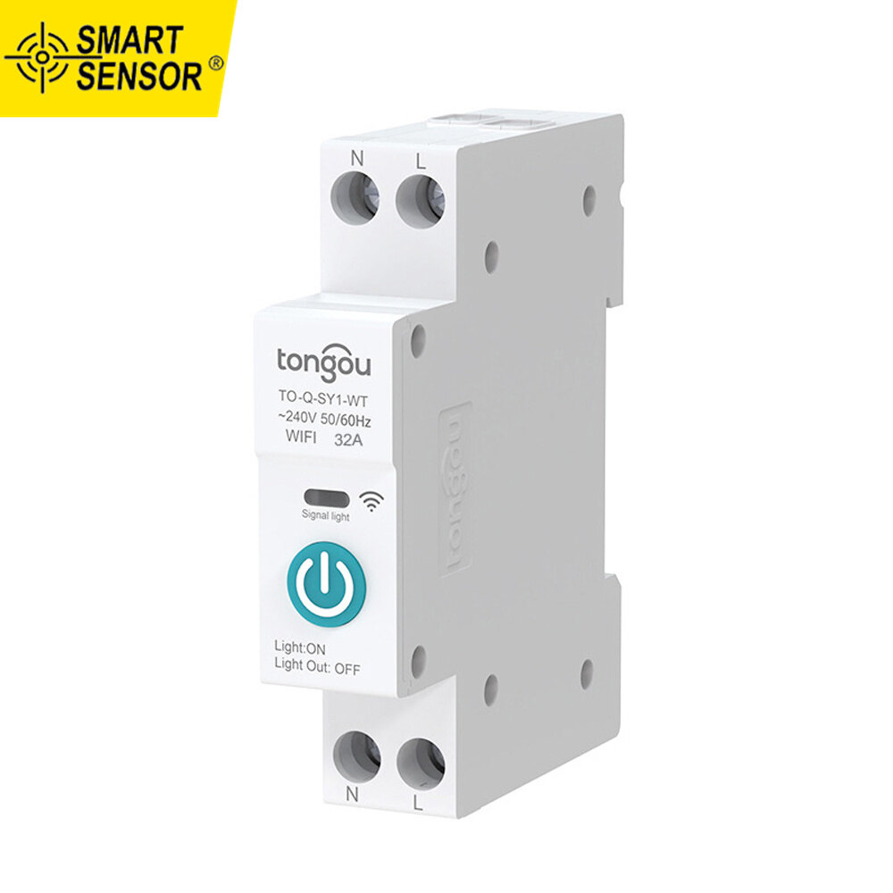 Tuya Wifi Intelligent Circuit Breaker Wireless Remotes Control Din Rail Switch Mobilephone APP Remotes Viewing Intelligent Home Equipment Timing Countdown Loop Timing Modes Compatible with Alexa Google Home Voice Control