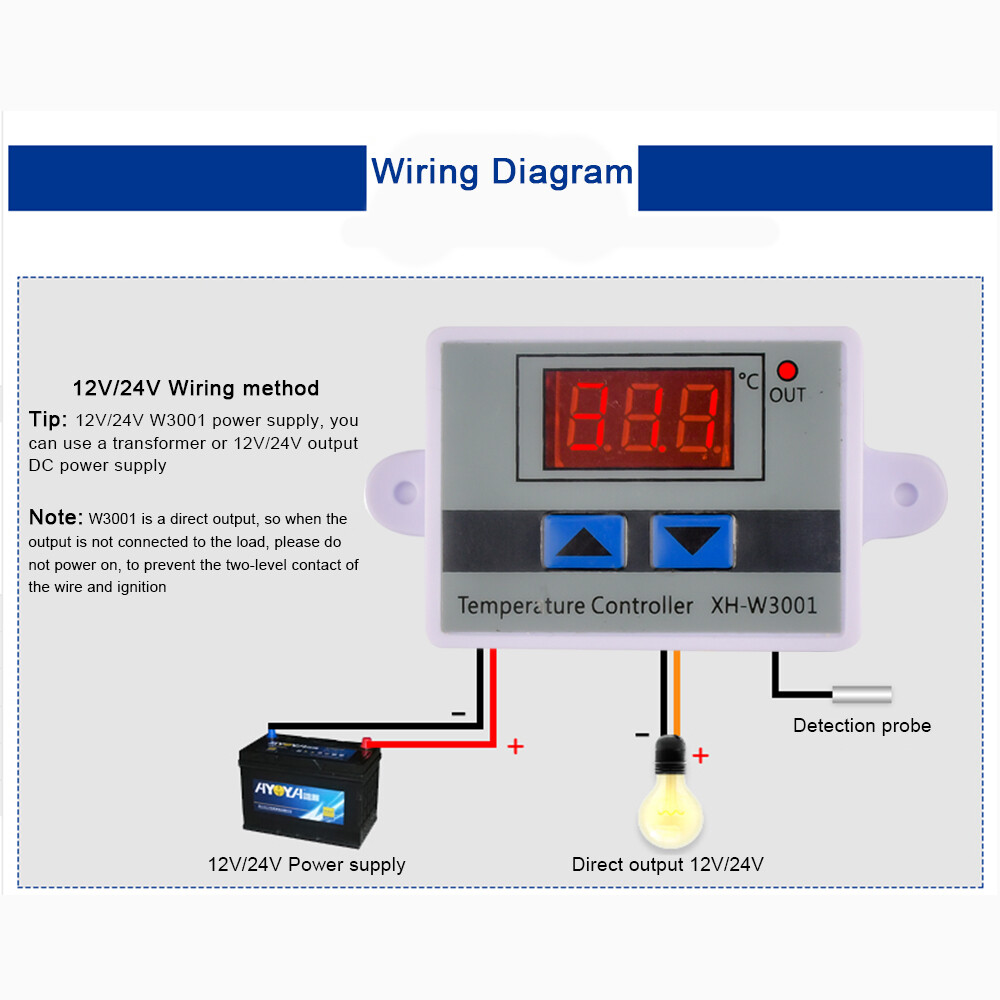 PANTHON XH-W3001 Bộ Điều Nhiệt Vi Tính Bộ Điều Khiển Nhiệt Độ Kĩ Thuật Số Điện Tử Thông Minh Công Tắc Điều Khiển Nhiệt Độ Màn Hình Hiển Thị Kỹ Thuật Số 12/24/220V