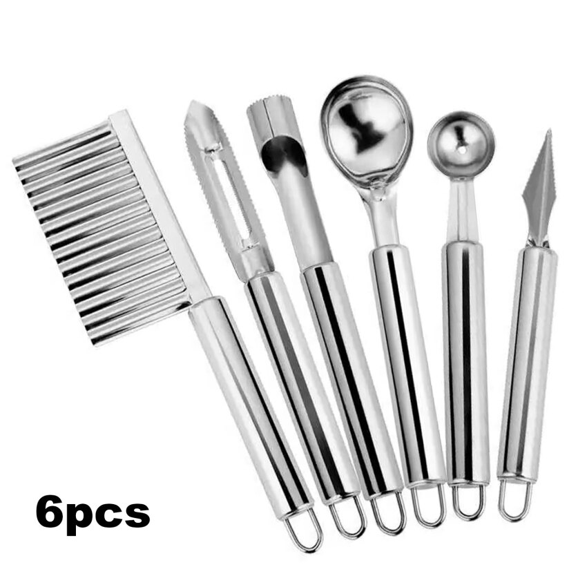 Stainless Steel Kitchen Gadget Set Fruit Cutter Coring Device Carving Cutter Watermelon Digging Spoon Potato Peeling Cutter