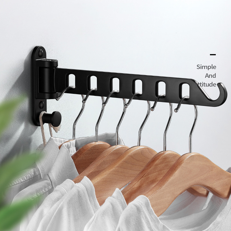 Folding Clothes Hook Folding Wall Hanger Wall Mounted Clothes Hanger Folding Wall Mounted Clothes Drying Rack 180° Folding, for Living Room Bathroom Bedroom Closet