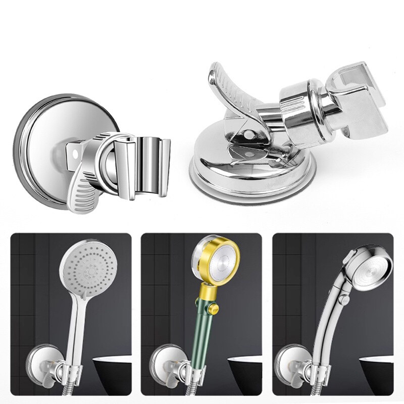 No Punching Adjustable Shower Head Bracket Bathroom Powerful Vacuum Suction Cup Shower Rack Bathroom Accessories