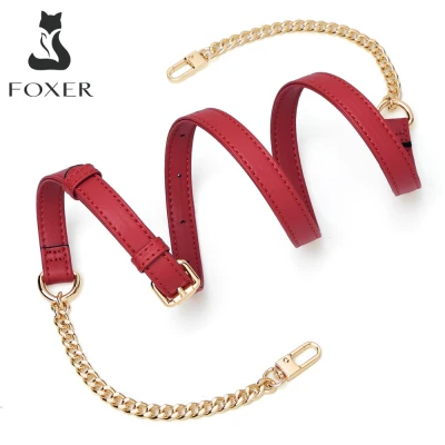 FOXER Leather Shoulder Bag Strap Chain Strap Belt Suitable for Crossbody Bags Messenger Bags Belt for Shoulder Bag