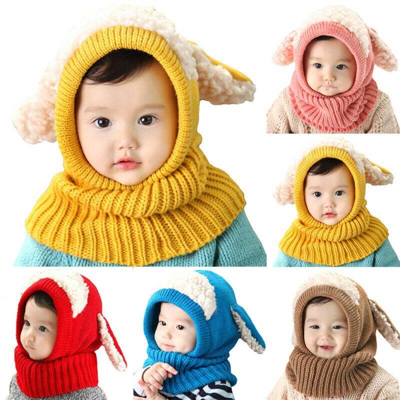 Kingstar123 Toddler Baby Kids Boy Girl Hats Winter Warm Knitted Crochet Beanie Hat Scarf Cap Sets