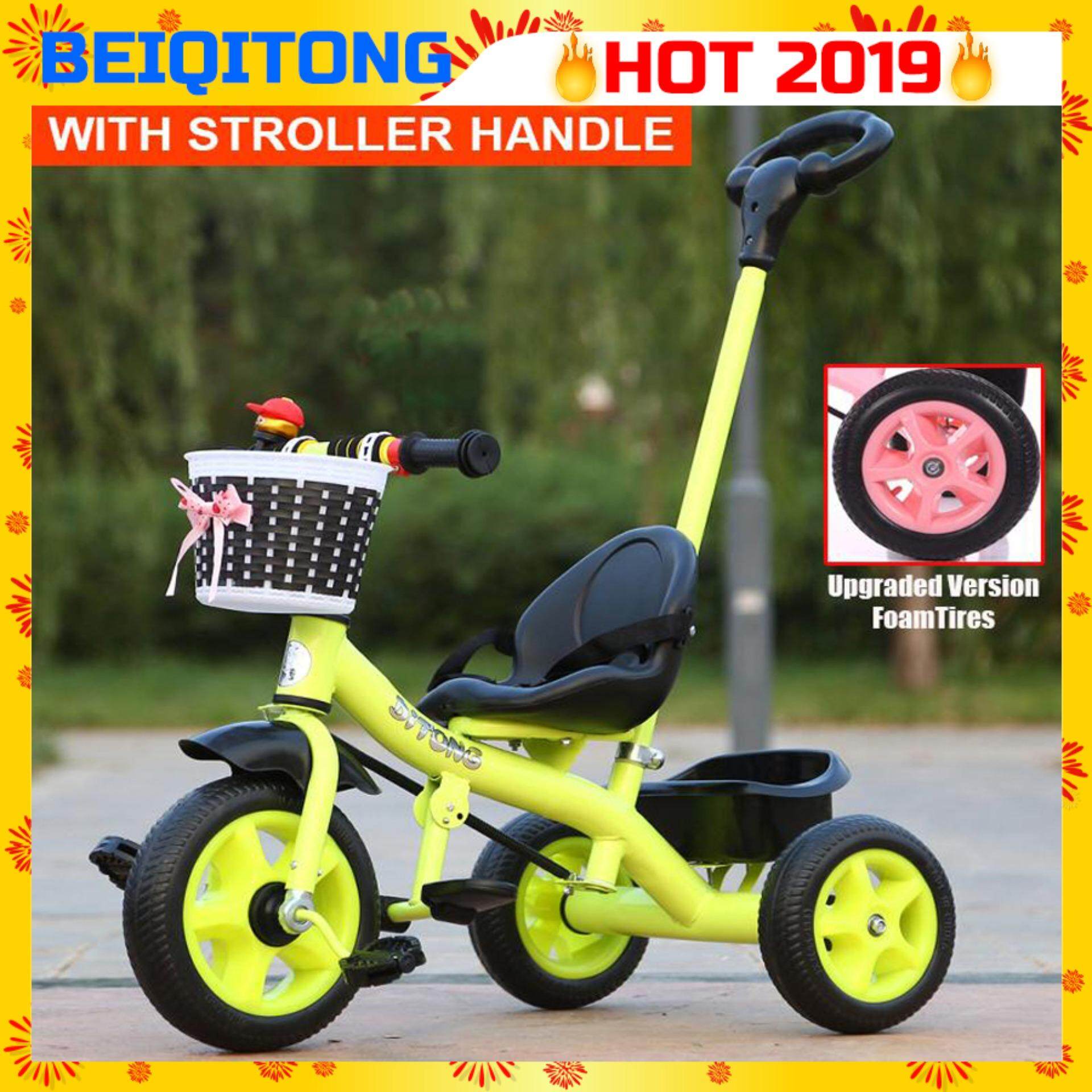 BEIQITONG YBT [BT55] Kids Tricycle Baby Walker Bicycle Children's Outdoor Toys Bicycles Ride On Bikes With Stroller Handle