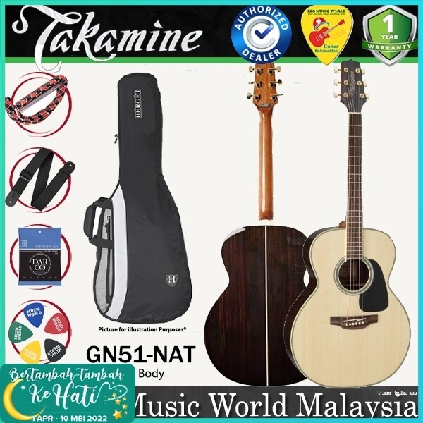 Takamine GN51-NAT NEX Body Solid Spruce Top Acoustic Guitar with Bag - Natural (GN51 NAT) Malaysia