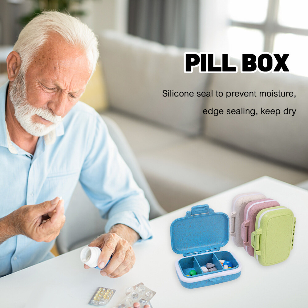 3 Cell Small Pill Box Portable Mini Cell Storage Box Portable Waterproof Square Pill Box