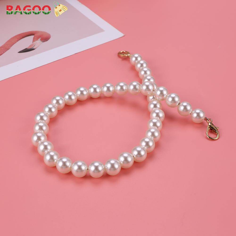BAGOO 40CM/60M/80M Fashion Pearl Bag Strap Belt Handles for Women DIY Purse Shoulder Handbag Portable Replacement Chains