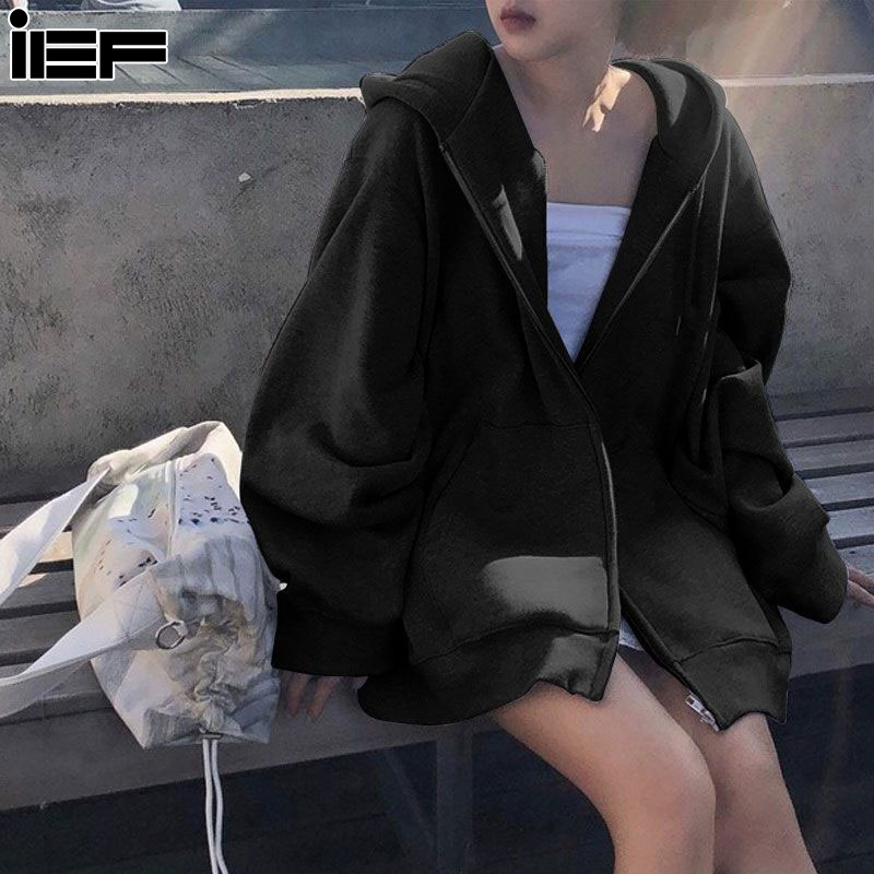 IEF coat for women long sleeve hooded plus size loose coat