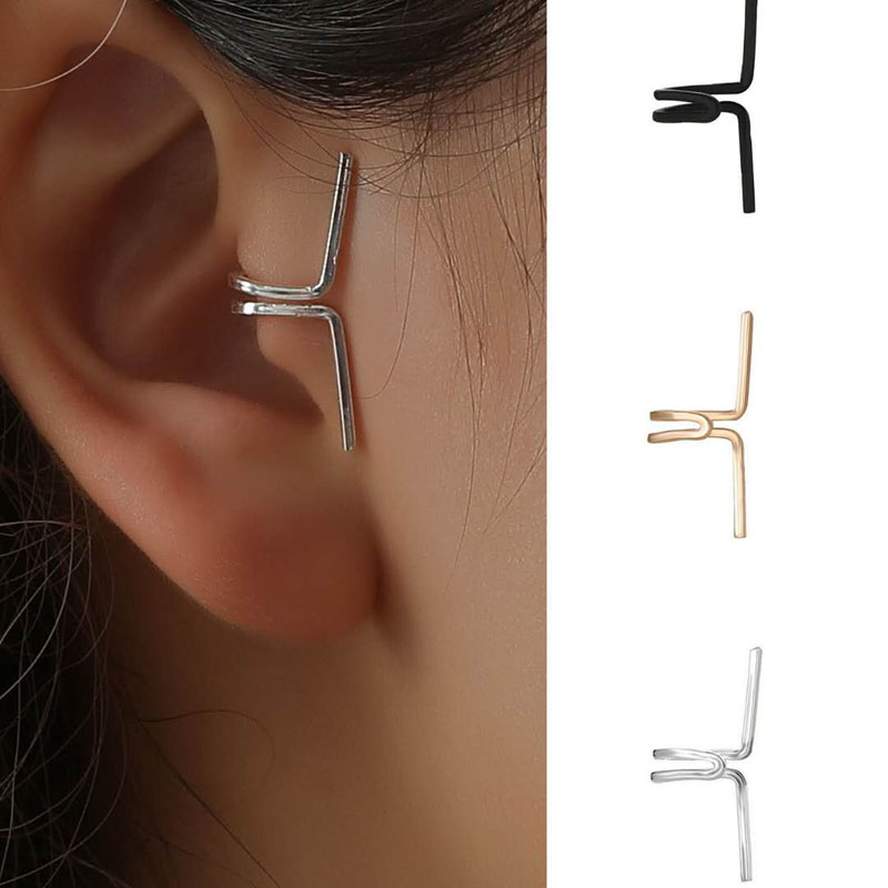 FJSL Simple Alloy Double C Ear Clip Cartilage Female U-shaped Double Ring Without Pierced Earrings