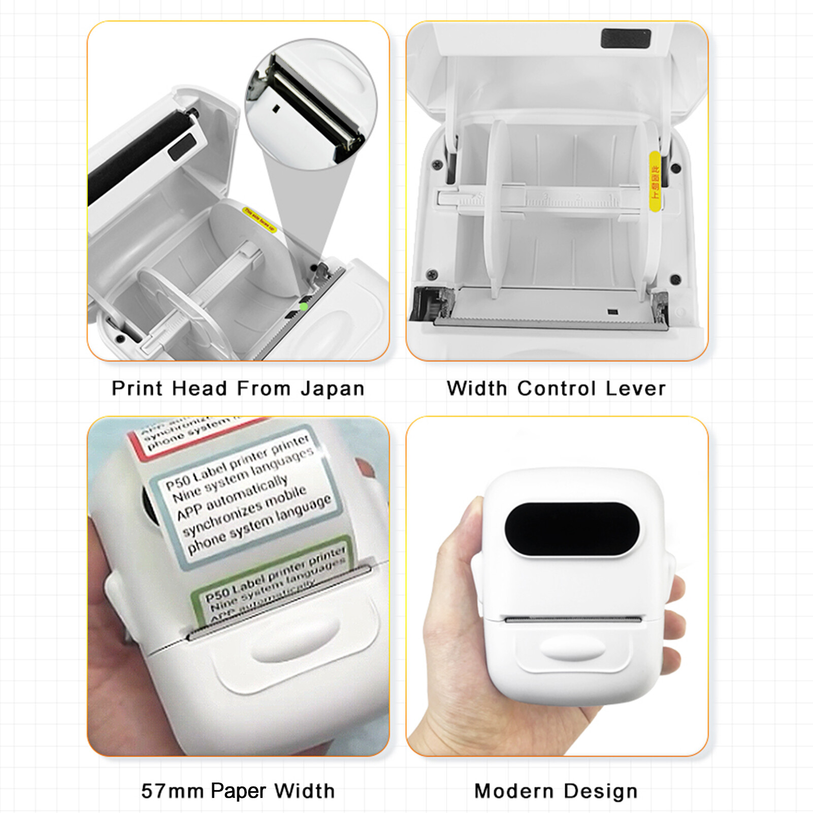 P50 Label Maker Machine Pocket Labeler Portable Thermal Sticker Printer for Organizing Adhesive Tag DIY Date Journal Study Stickers Support Wireless BT Connect Compatible with iOS Android for Retail Store Home Kitchen & Office Organization