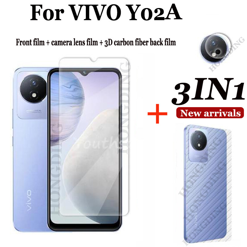 Tempered glass For VIVO Y02A/ VIVO Y02 protective film Tempered glass film + carbon fiber backing + camera lens For Infinix privacy /Purple Light Tempered glass Tempered glass