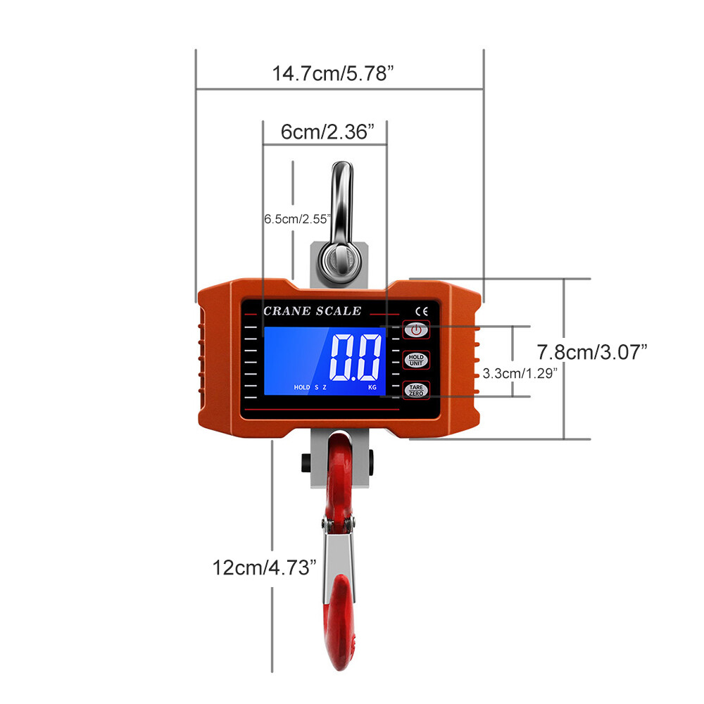pcbfun Cân Điện Tử Cầm Tay Cân Treo Cân Cần Cẩu cân treo điện tử 1 tấn 1000Kg/2200lb Hạng Nặng Cân Treo Công Nghiệp Có Điều Khiển Từ Xa Điện Tử Di Động Màn Hình LED
