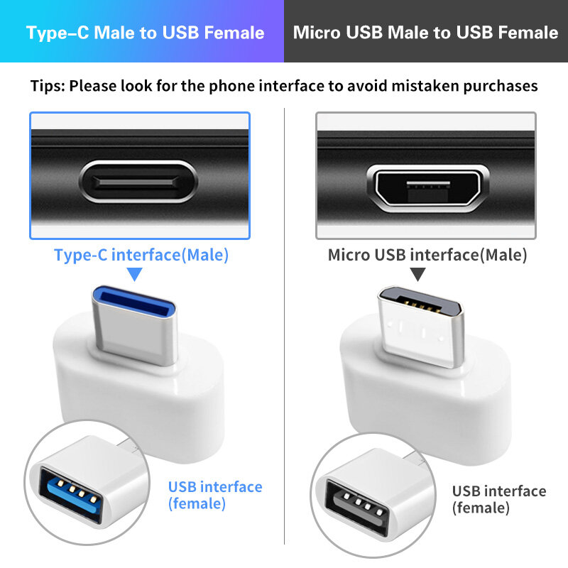 FONKEN Bộ Chuyển Đổi OTG Type-C/Micro USB, USB Disk Chuyển Đổi Cáp Dữ Liệu, Dành Cho Máy Tính Bảng Điện Thoại Android