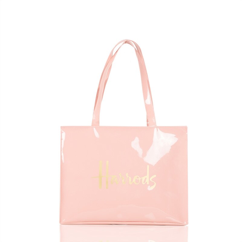 Britain Harrods Fresh Trend Pink Shoulder Bag Handbag Waterproof Tote Bag Large Capacity Lunch Bag Organizer Shopping Bag Hot Pink Designer Bag Pink Kate Spade Bag Michael Kors Pink Handbag Lazada