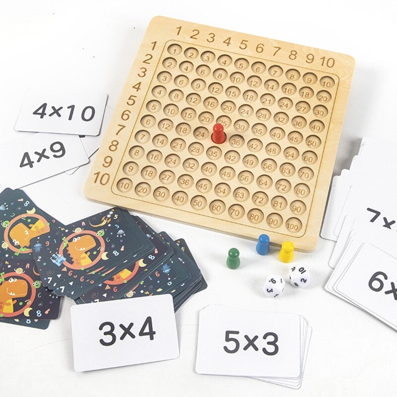 Wood Mathematics Multiplication Board Early Learning Brain Development Toy Classroom Teaching Aids Arithmetic Child Gift