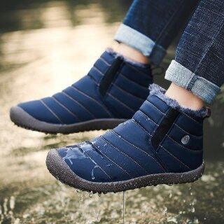 Không Thấm Nước Men Boots Thời Trang Mùa Đông Tuyết Boots Fur Ấm Mùa Đông Mắt Cá Chân Giày Nam Giày Dép Nam Sneakers Cho Nam Giới Quần Vợt Masculino thumbnail