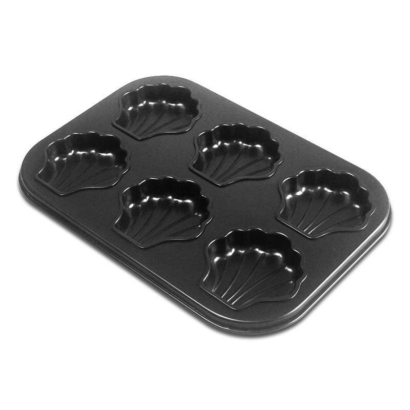 6 เค้กโลหะวัสดุแม่พิมพ์ Non Stick ปลอดสารพิษถาดอบขนมสำหรับอาหารเช้าขนมปังมินิแฮมเบอร์เกอร์คัพเค้กมัฟฟินสีดำแม่พิมพ์ By Miffy Li.