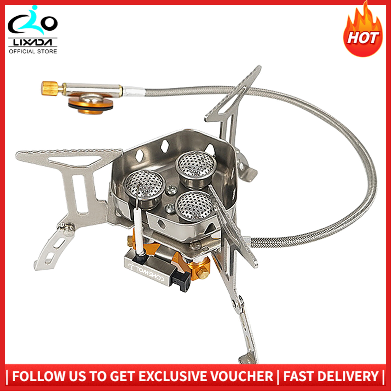 TOMSHOO 5800W Foldable Camping Ga-s Stove 3 Burners Piezo Ignition  Lightweight Windproof Backpacking Stove Outdoor Cooking Stove for Camping  Hiking Picnics | Lazada Singapore