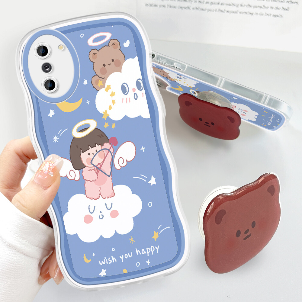 PMP Casing Case For Samsung Galaxy Note 10 Note 10 Plus Note 10 Plus 5G Note 20 Note 20 Ultra Fashion Soft Wavy Phone Case Lovely Girl Cartoon Shockproof Cellphone Casing Full Cover Camera Protection