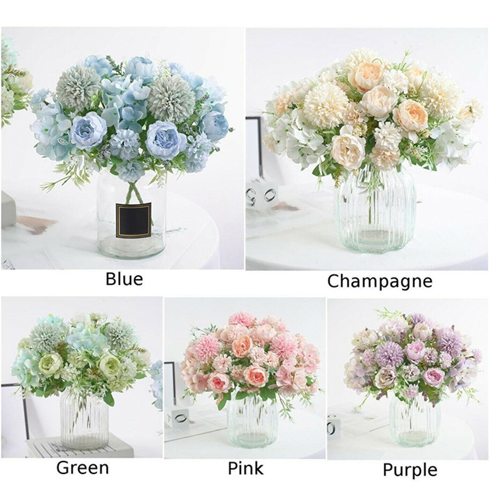 Tiệc cưới hoa lụa nhà hoa mẫu đơn Bó hoa giả