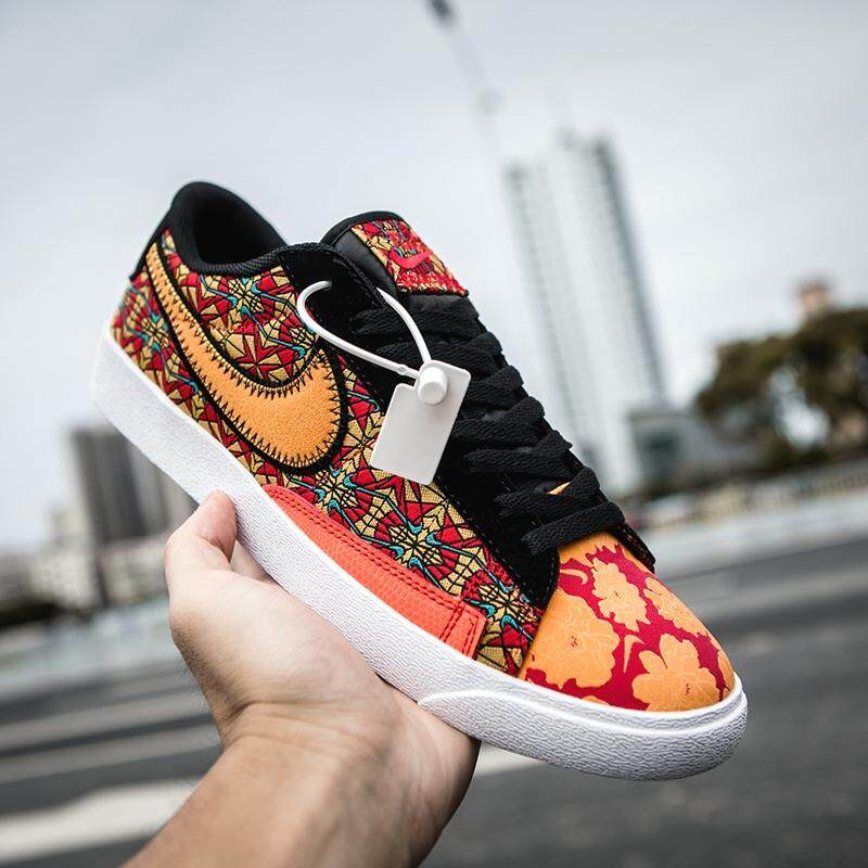 Nike_Blazer Rendah Pioneer Gaya Cina Kain Sutra Bernapas Sepatu Lari Sepatu Kasual Sepatu