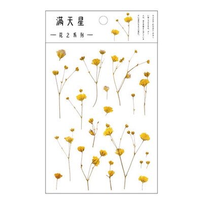 PET Transparent Plant Waterproof Diary Stickers Mobile Phone Decoration Stickers