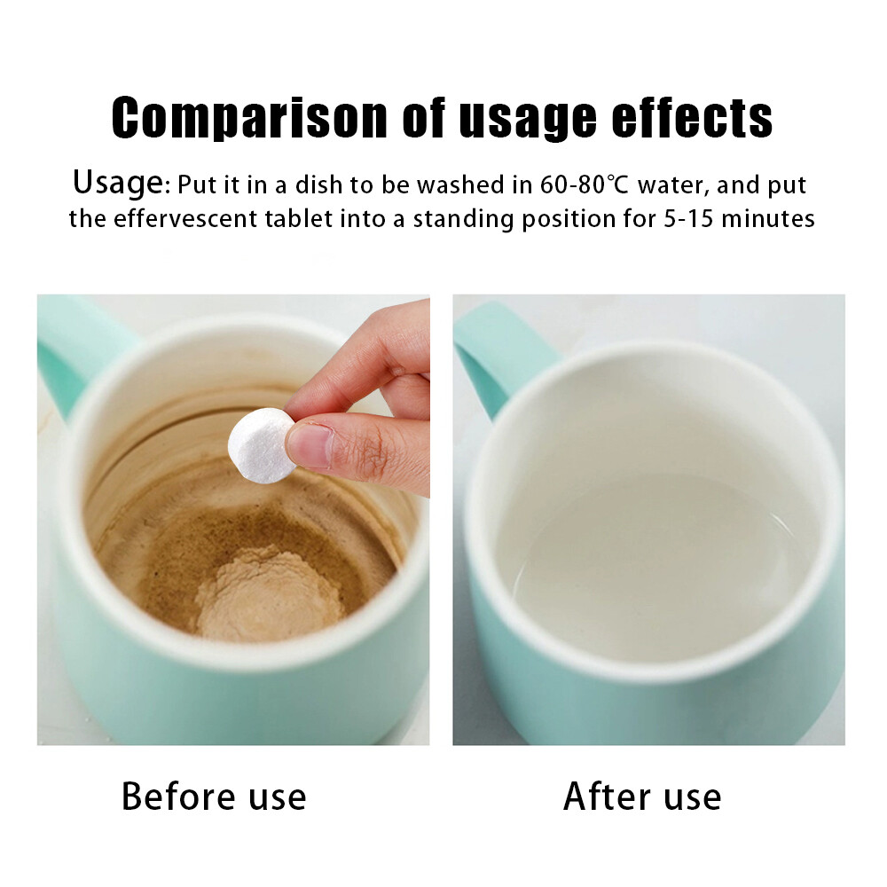 30pcs nhà bếp làm sạch máy tính bảng mỡ vết bẩn sạch hoạt động oxy descaler Remover giặt dụng cụ làm sạch Viên sủi