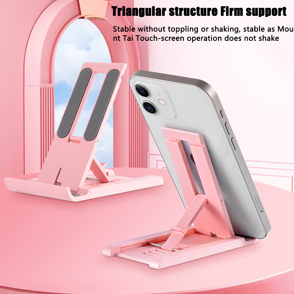 Folding Phone Holder Portable Adjustable Angle Desktop Tablet Bracket Multi-functional Hollowed Desk Stand