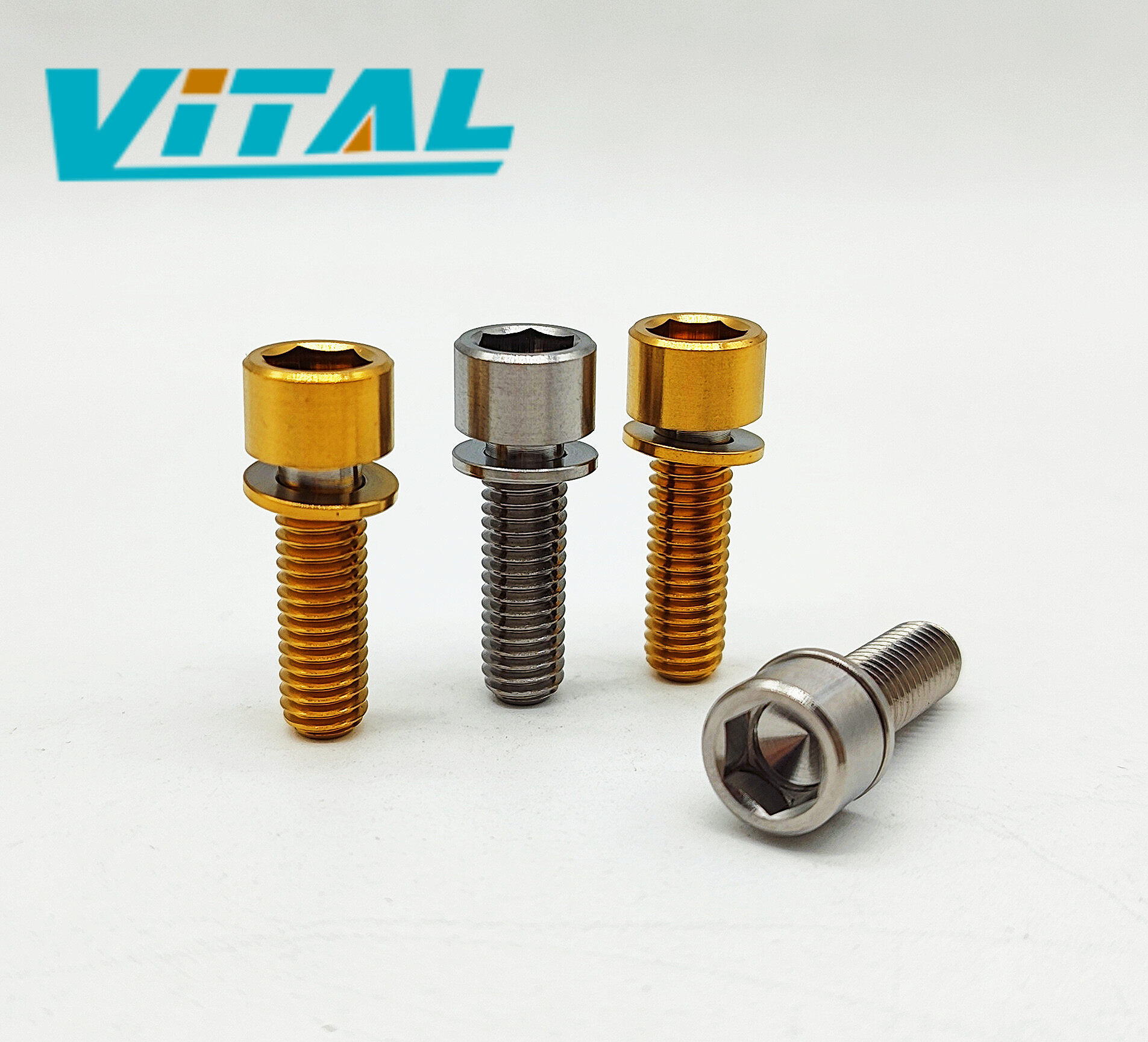 1pc Vitaltitanium Grade 5 Titanium Bolt With Captured Washer M6 X 20mm ...