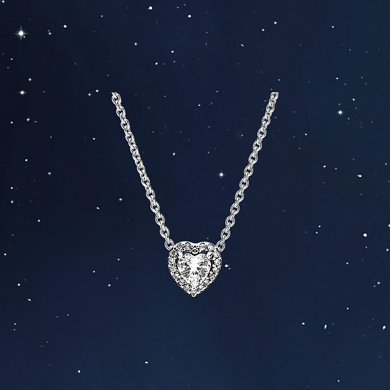 แพนดอร่า สร้อยคอเงิน 925 [New product] PandoraˉPandora noble heart 925 ...