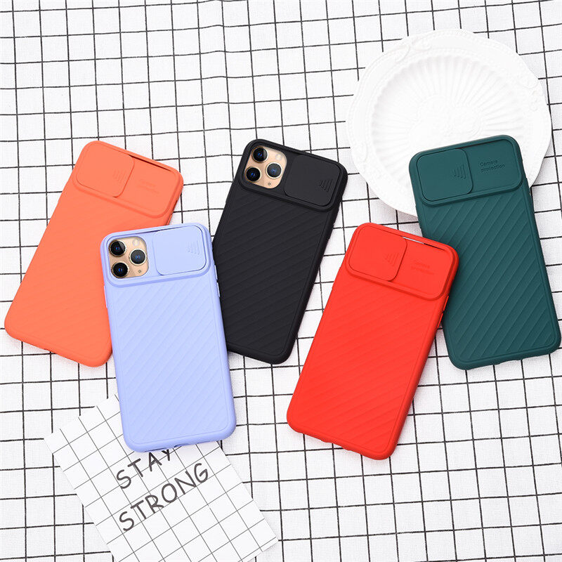 Push-window Camera Protection Soft Silicone Mobile Phone Casing for Apple IPhone 12 Mini Pro Max 11 Pro Max To 6s 7 8 Plus SE 2020 Anti-shock Anti-skid Cover Case