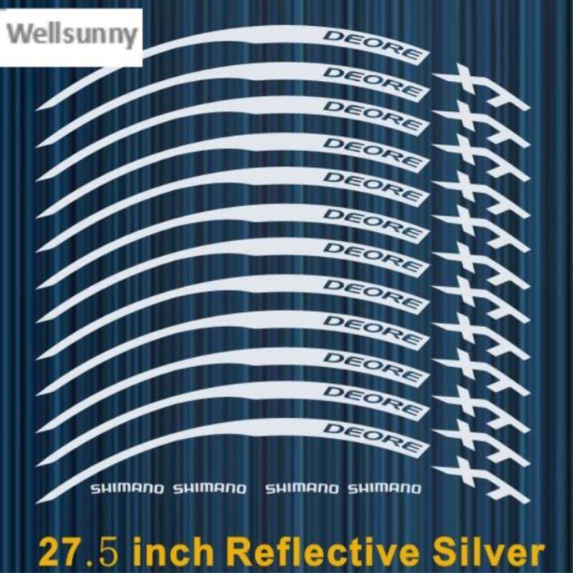 Wellsunny 12pics/set Wheel Rim Mountain Bike 26 27.5 29er Inch Disc Wheel Sticker Wheel Decorative Stickers Bike Decals Mtb Wheel Sticker