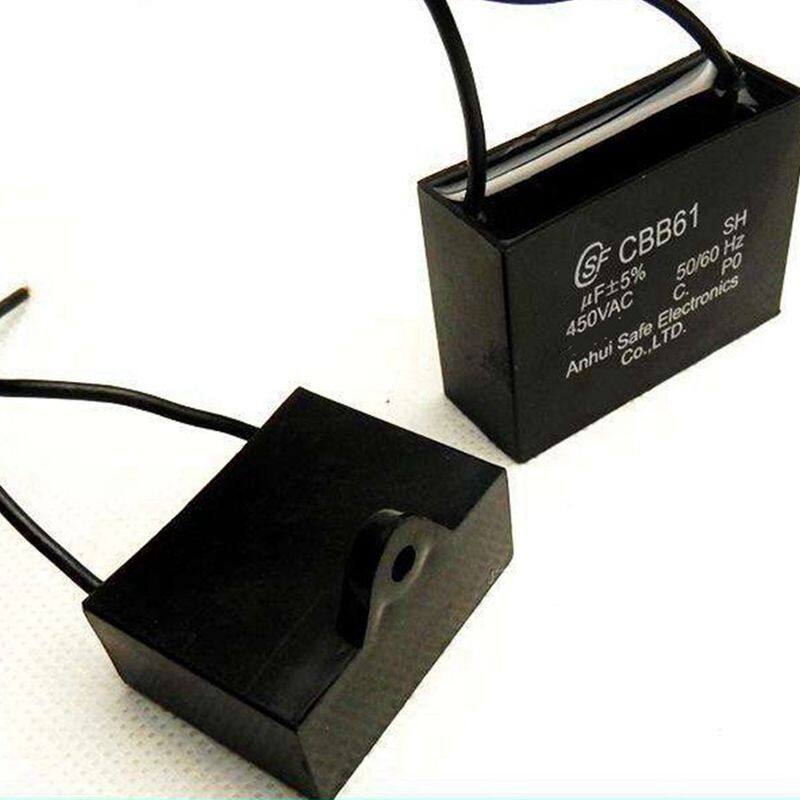 1pcs 1uF 450V CBB61 Motor Start Run Fan Capacitor 2Wires