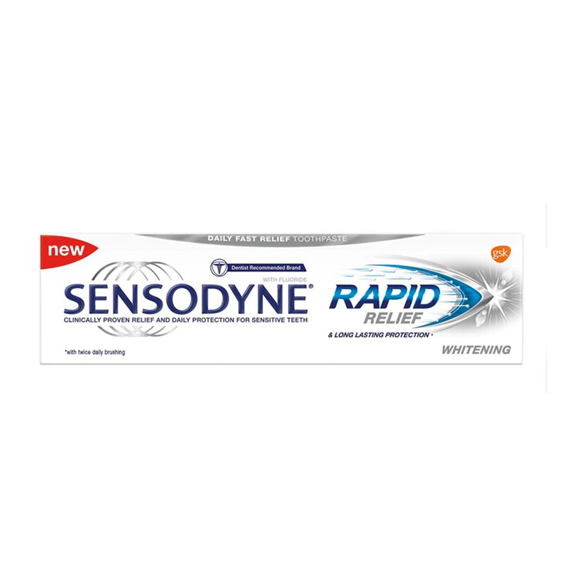 Sensodyne Toothpaste Rapid Relief Whitenig Original 100g Fast Sensitivity Relief and Lasting