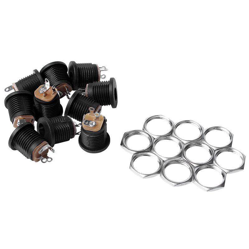 10 Pcs Panel Mount 2.1x5.5mm Power Jack DC Socket