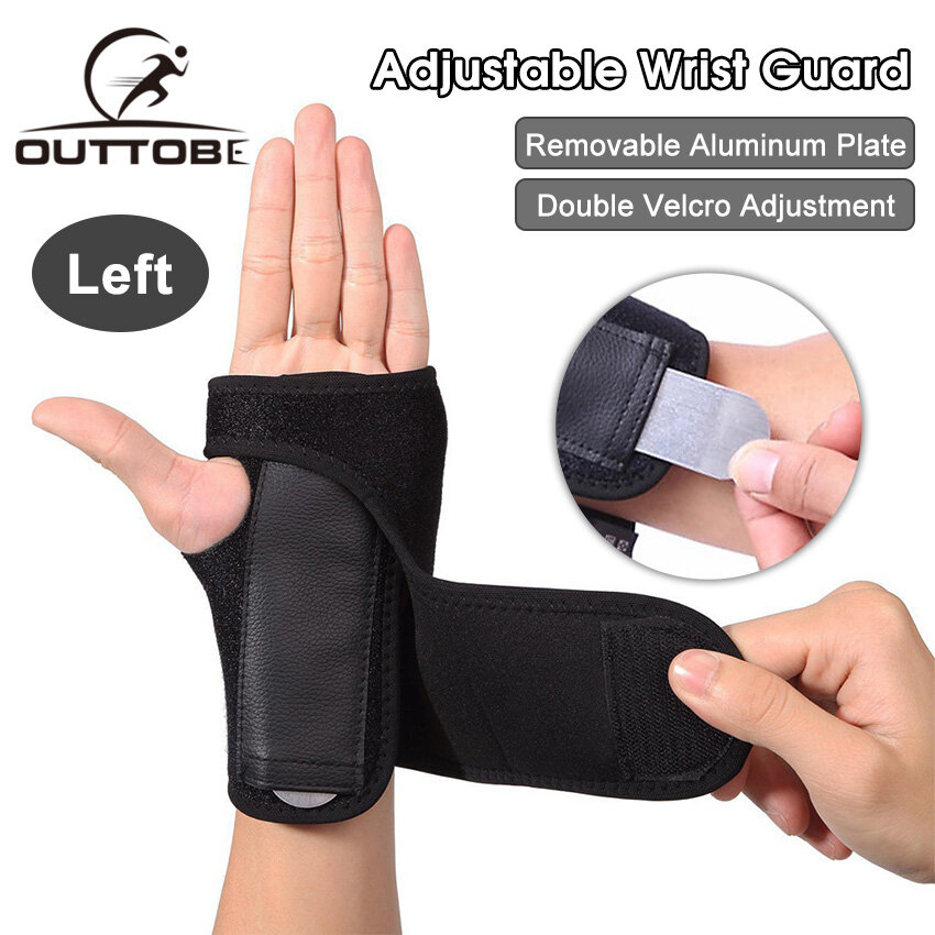 Outtobe Wrist Guard Adjustable Wristband Steel Wrist Brace Sport Wrist Palm Support Fixed Protective Palm Guard Pain Relief Wrist Guard Hand Support Protector