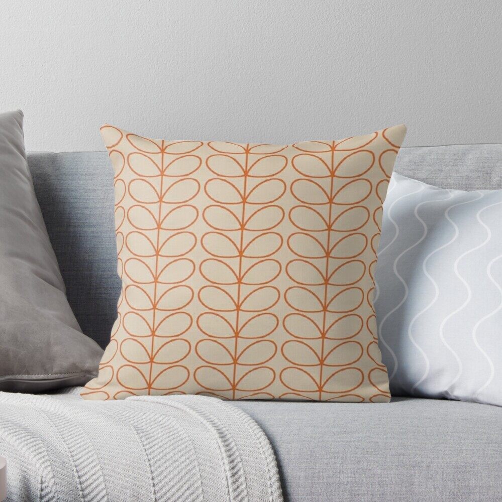 Fashion Orla Kiely linear stem orange floral Pattern Throw Pillow Covers Square Cushion Covers Sofa Home Decor