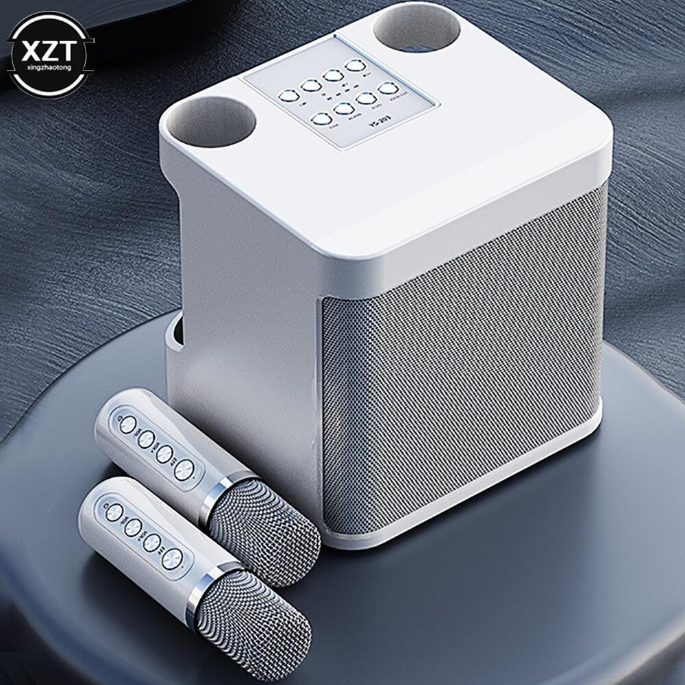 10W High Power Portable Professional Karaoke Machine Dual Microphone Wireless Bluetooth Speaker Outdoor Home TV KTV Set