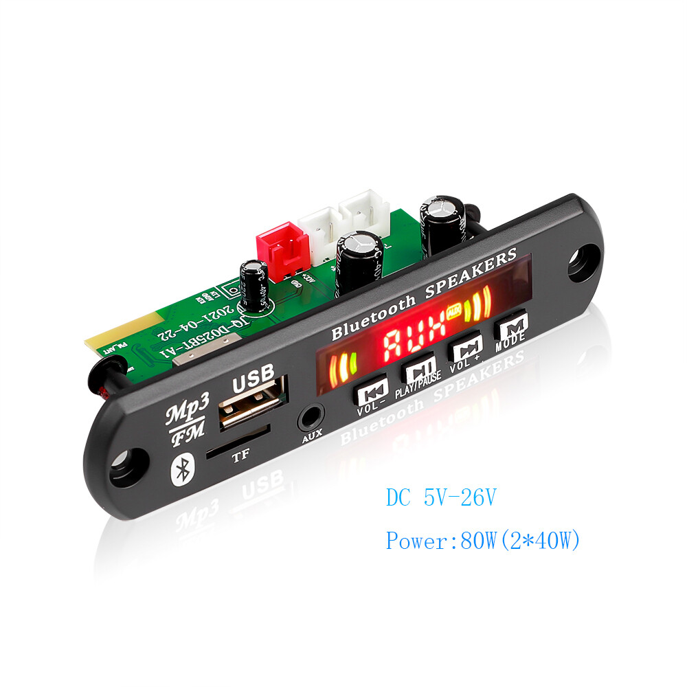 Dc 5v 26v 40w mp3 decoder board bluetooth mp3 player usb fm aux speaker radio module hands free