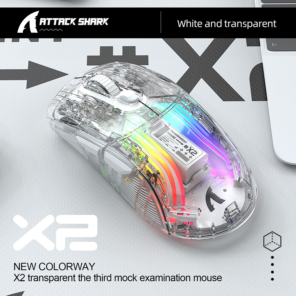 Wired Wireless Gaming Mouse RGB Light Adjustable Transparent Game Mouse Bluetooth-compatible Creative Mouse Comfortable for Desktop Notebook Computer