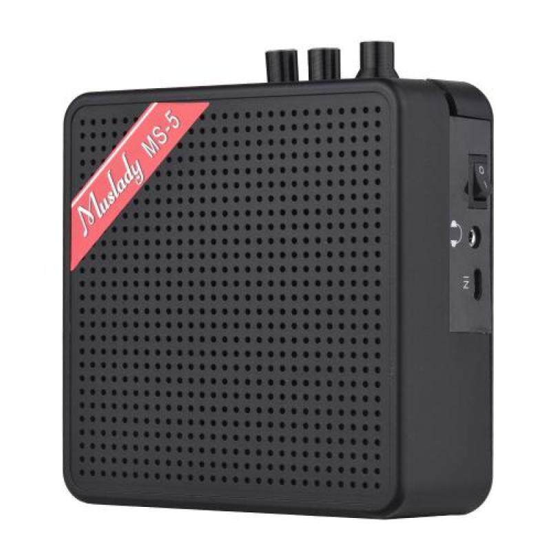 Muslady Amplifier Gitar Penguat Speaker 5W Bt Memori Sokongan Slot Kad Fon Kepala dengan Output Sambungan Malaysia