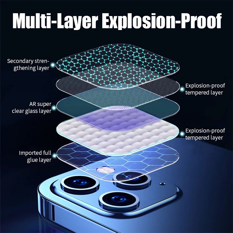 Full Cover Camera Lens Protector on for iPhone 13 12 11 Pro Max Mini Tempered Glass for iPhone 13 Pro Max Camera Protector