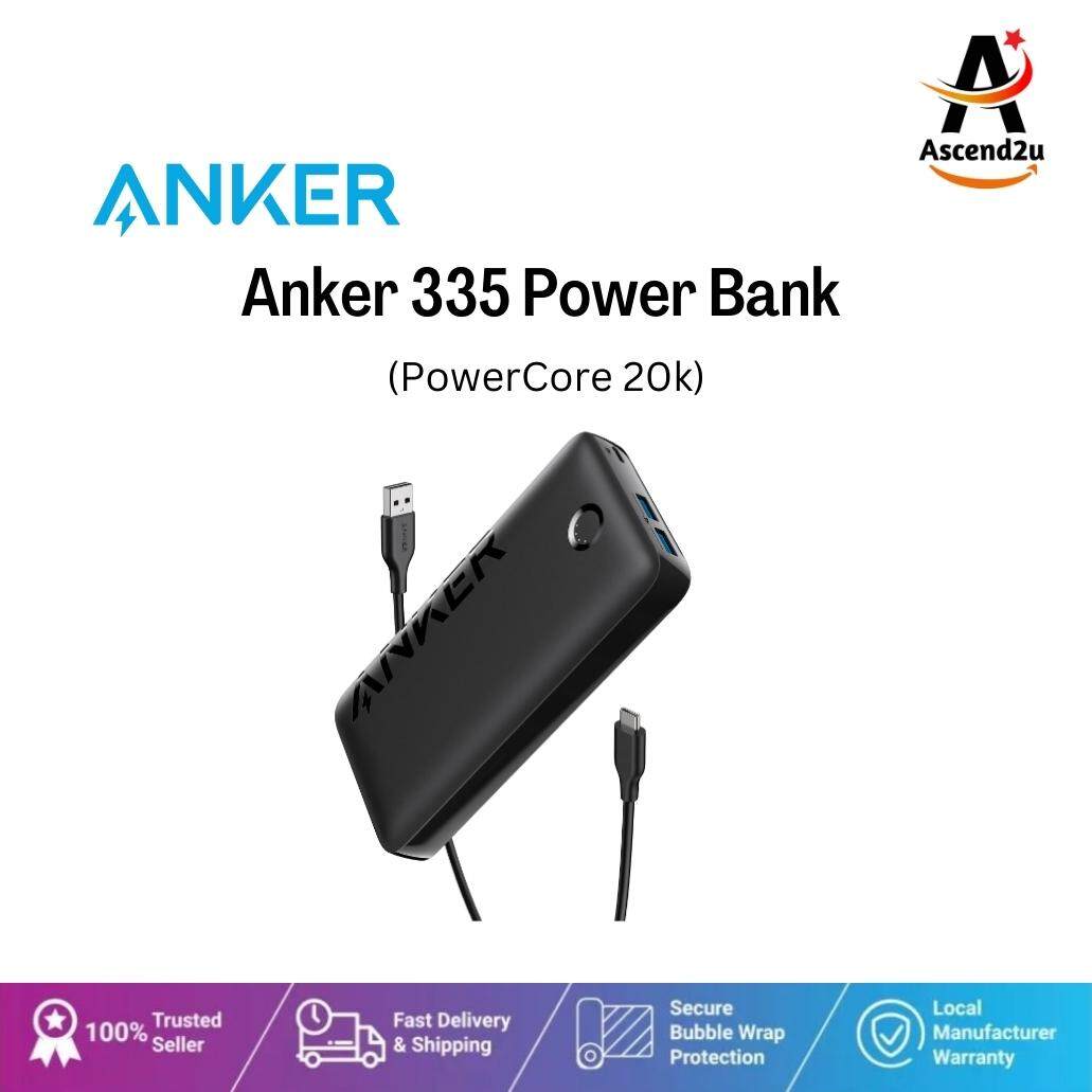 ANKER MY] Anker 335 Power Bank (PowerCore 20k) Comprehensive Safety  System Blazing Fast Speeds 20W Charging Months Anker Malaysia  Warranty Lazada